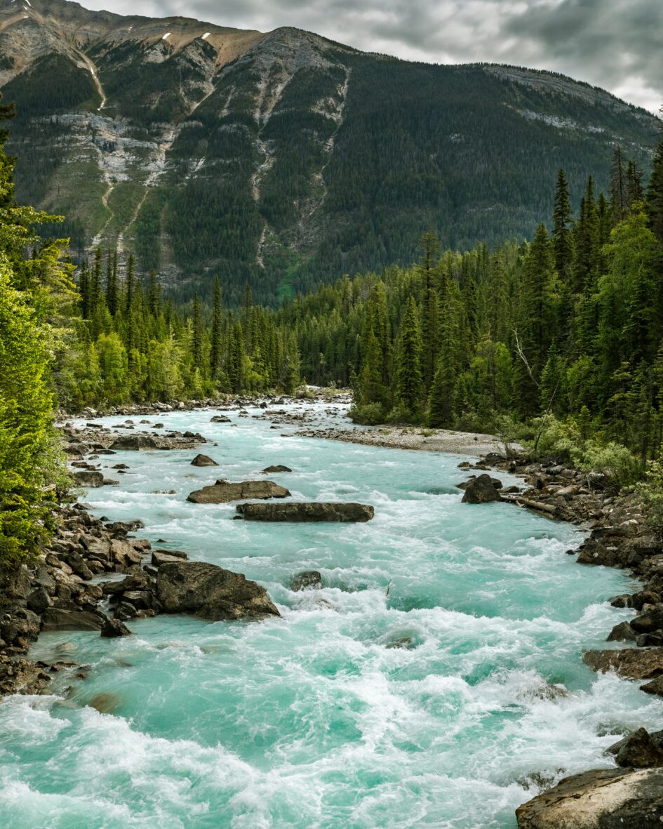 mountain and river scene